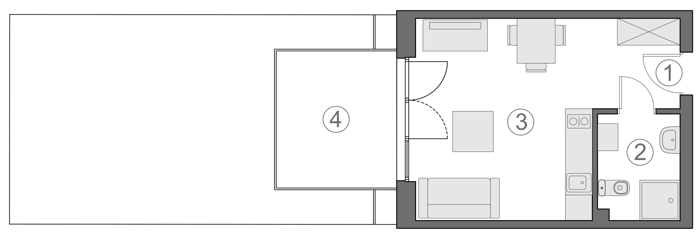Rzut apartamentu 1-A.0.2