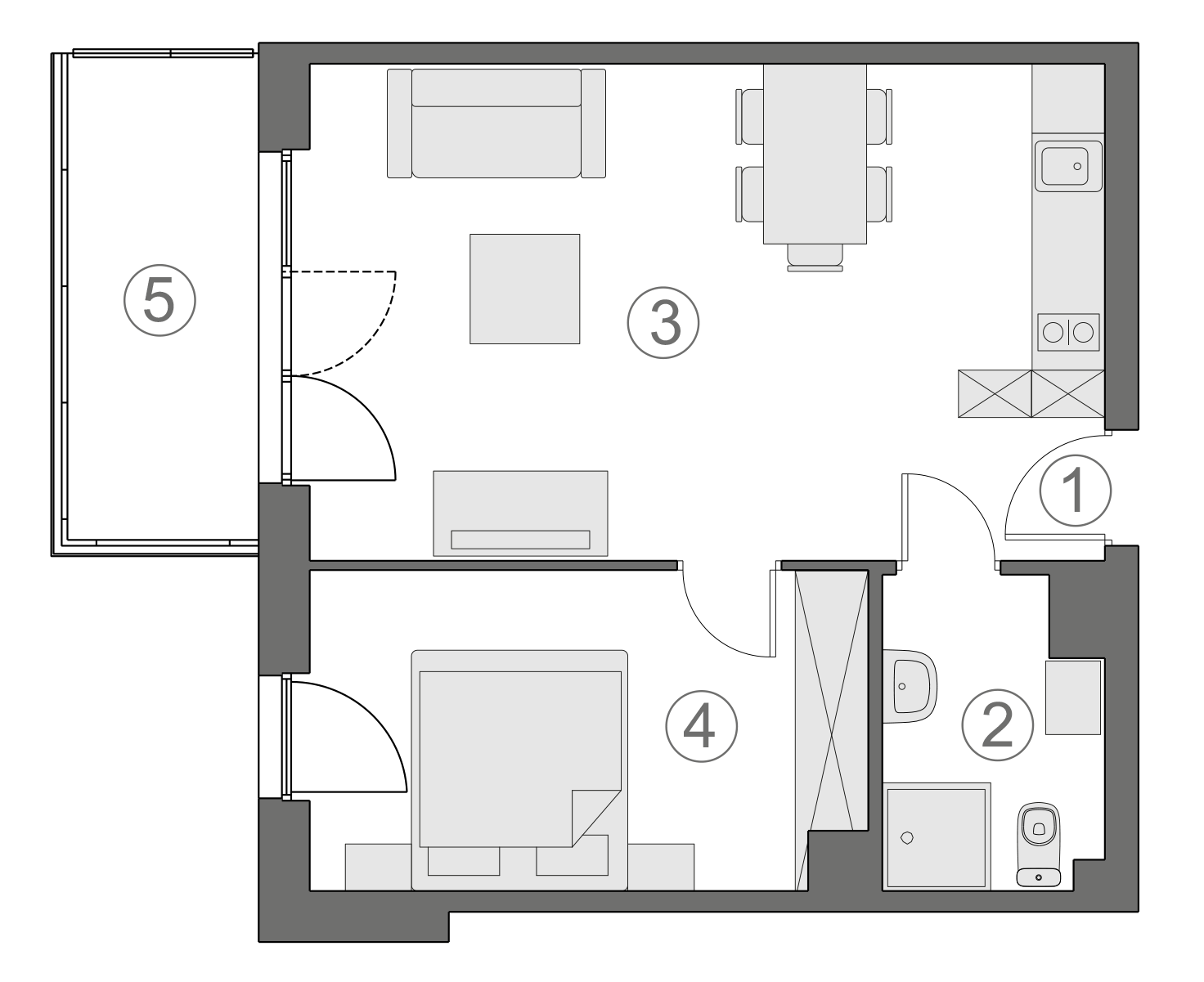 Rzut apartamentu 2-B.2.6