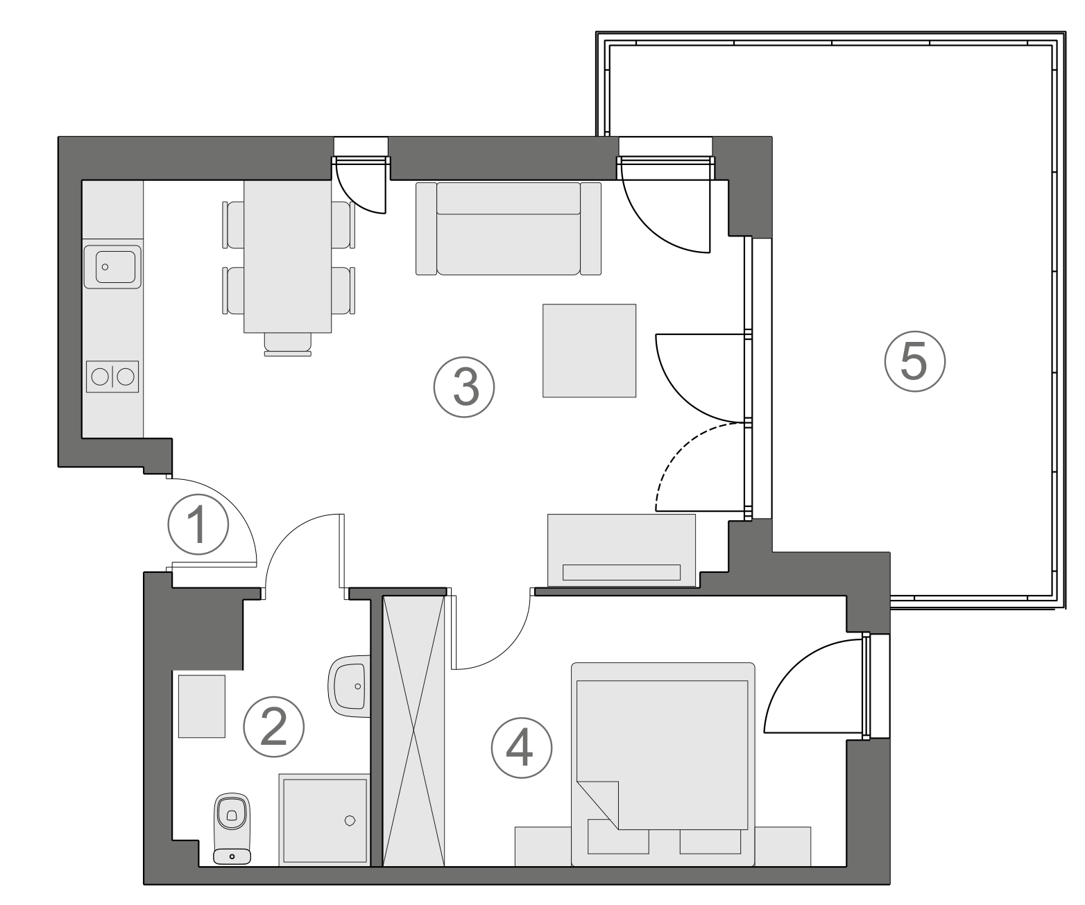 Rzut apartamentu 2-A.3.7