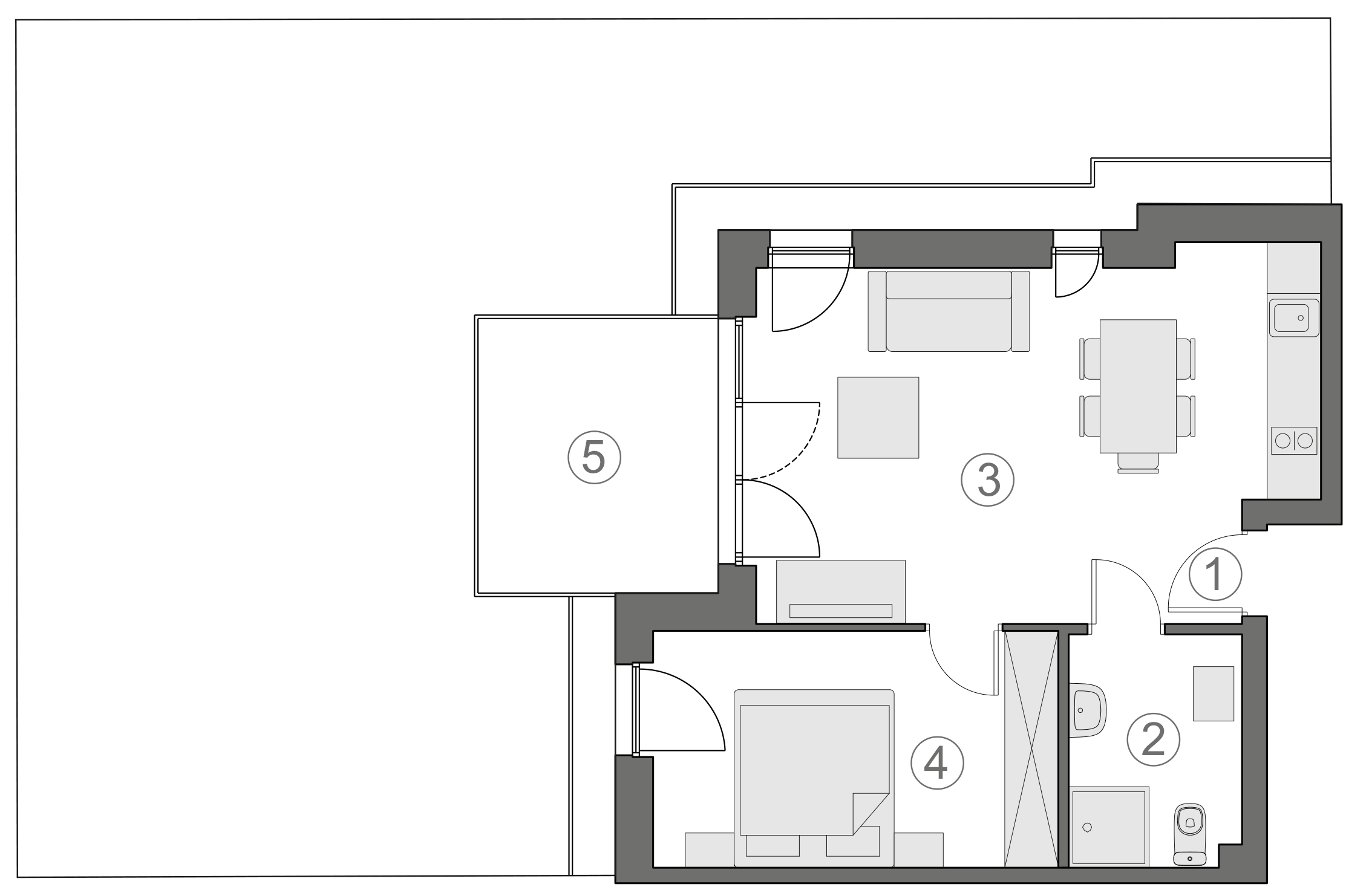 Rzut apartamentu 1-A.0.5