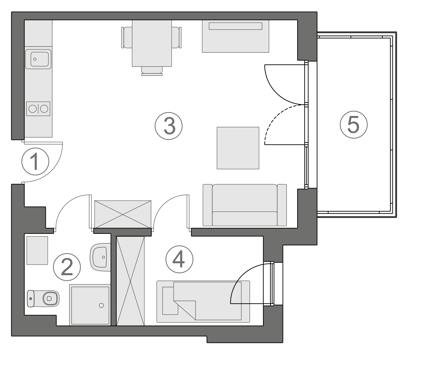 Rzut apartamentu 2-B.2.7