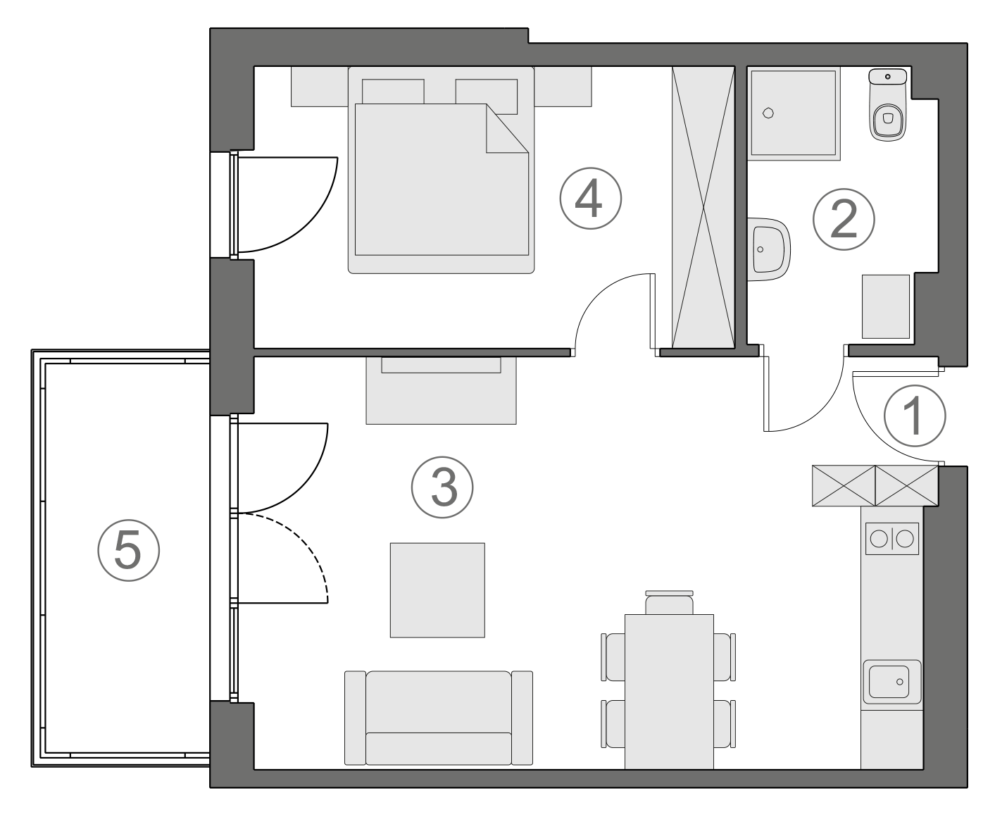 Rzut apartamentu 1-B.1.7