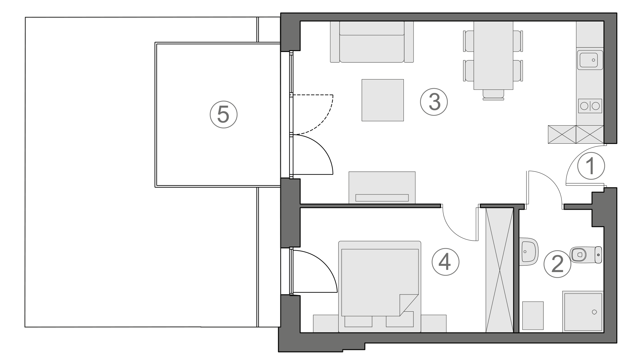 Rzut apartamentu 2-A.0.1