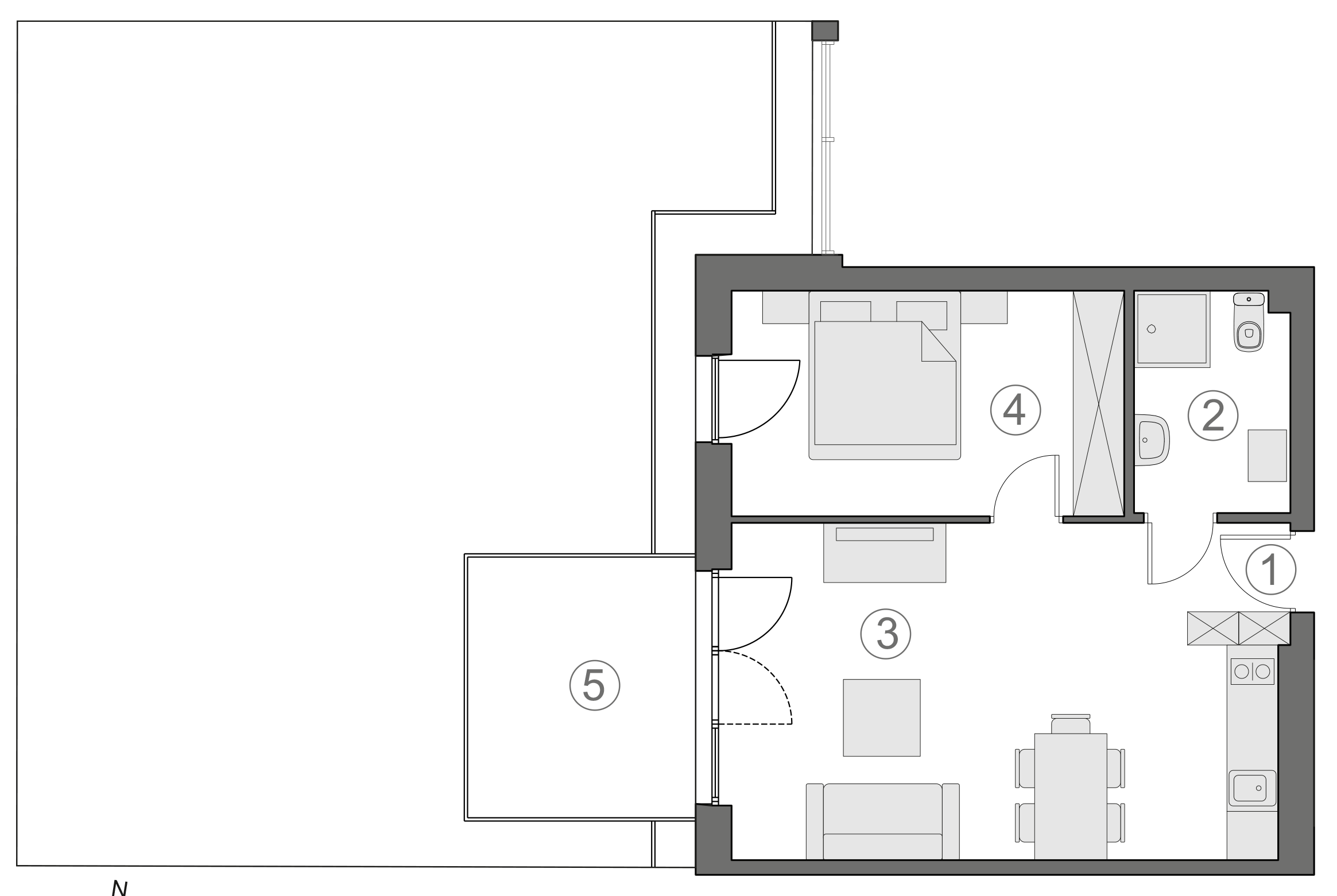 Rzut apartamentu 1-B.0.4