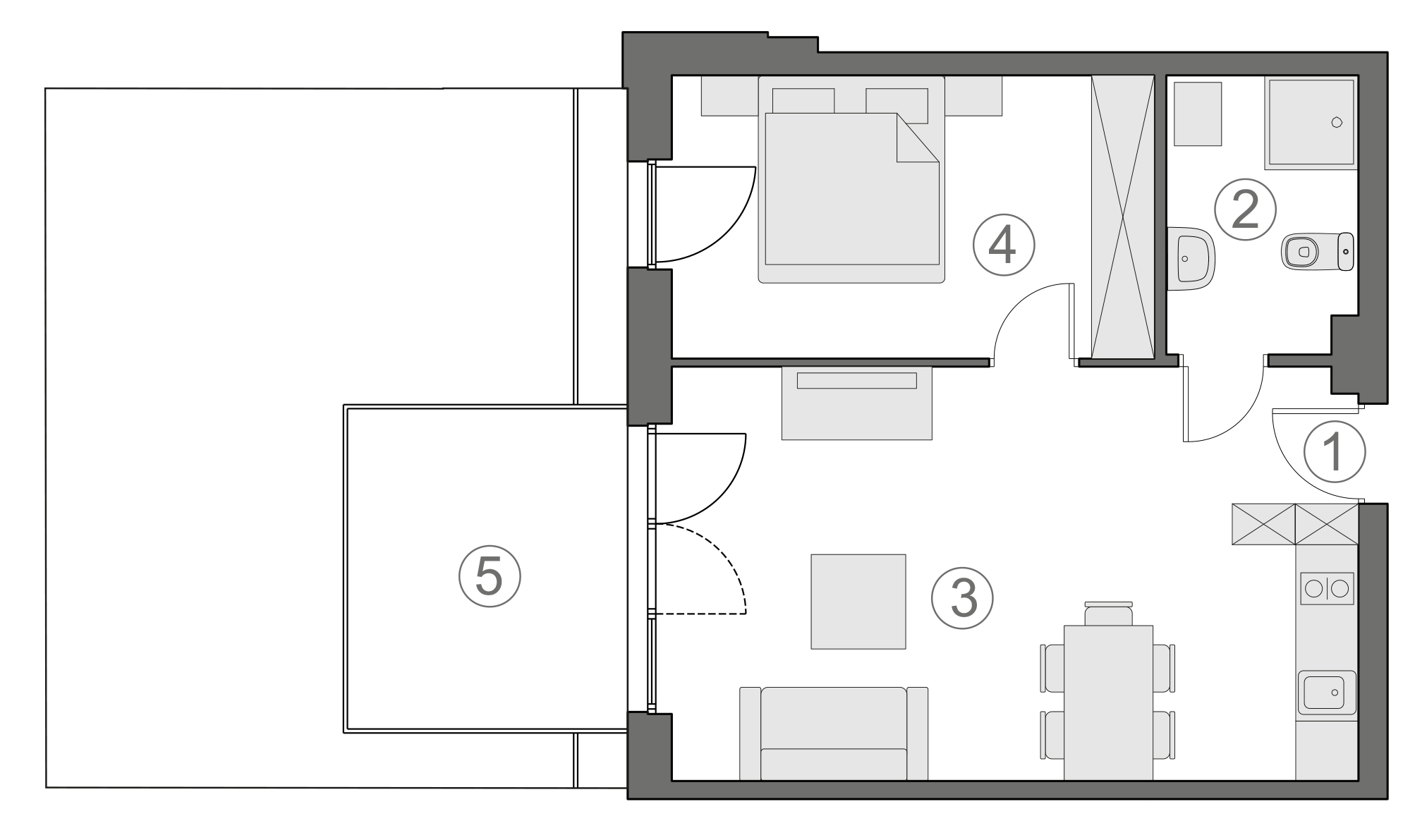 Rzut apartamentu 2-B.0.6